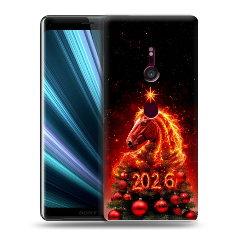 Пластиковый чехол на Sony Xperia XZ3 с принтом Новый год Пластиковый чехол на Sony Xperia XZ3 с принтом Новый год