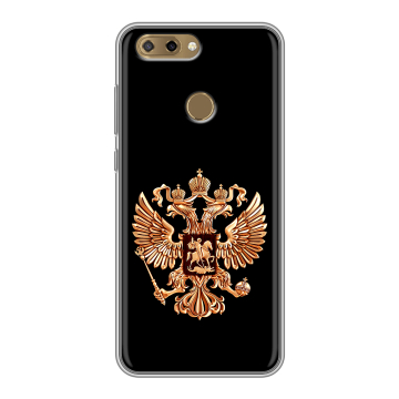 Силиконовый чехол на ZTE Blade V9 Vita с принтом Герб России золотой Силиконовый чехол на ZTE Blade V9 Vita с принтом Герб России золотой