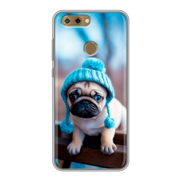 Силиконовый чехол на ZTE Blade V9 Vita с принтом Мопс в шапке