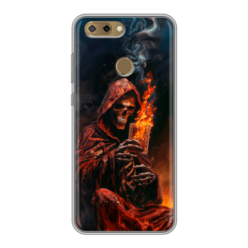 Силиконовый чехол на ZTE Blade V9 Vita с принтом Скелет и карты