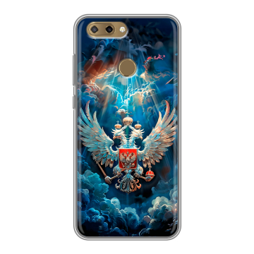Силиконовый чехол на ZTE Blade V9 Vita с принтом Герб флаг России