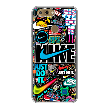 Силиконовый чехол на ZTE Blade V9 Vita с принтом найк nike черный Силиконовый чехол на ZTE Blade V9 Vita с принтом найк nike черный