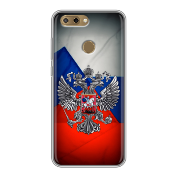 Силиконовый чехол на ZTE Blade V9 Vita с принтом Флаг России