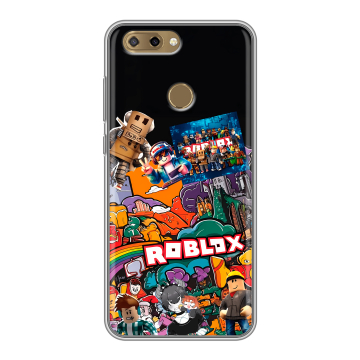Силиконовый чехол на ZTE Blade V9 Vita с принтом Roblox Роблокс