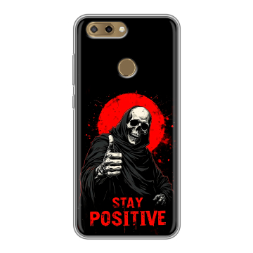Силиконовый чехол на ZTE Blade V9 Vita с принтом смешной скелет