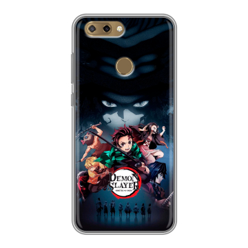 Силиконовый чехол на ZTE Blade V9 Vita с принтом Demon Slayer Клинок рассекающий демонов