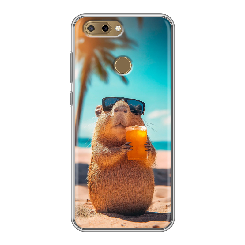 Силиконовый чехол на ZTE Blade V9 Vita с принтом Капибара Силиконовый чехол на ZTE Blade V9 Vita с принтом Капибара