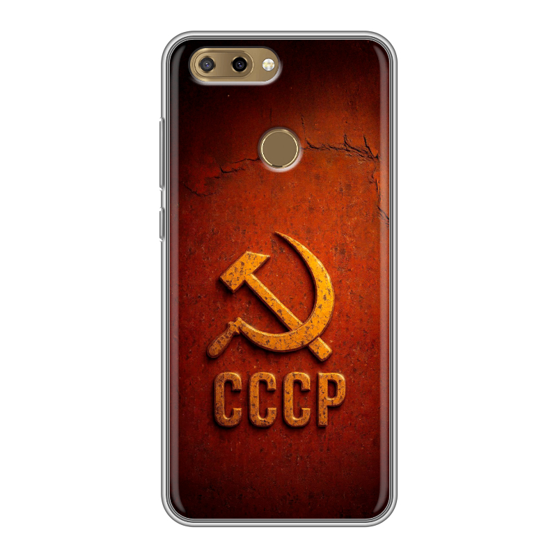 Силиконовый чехол на ZTE Blade V9 Vita с принтом Флаг Герб СССР Силиконовый чехол на ZTE Blade V9 Vita с принтом Флаг Герб СССР