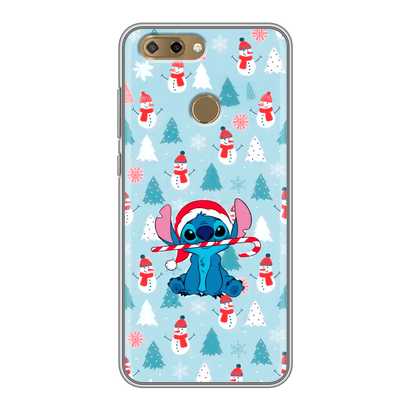 Силиконовый чехол на ZTE Blade V9 Vita с принтом Стич Новый год Силиконовый чехол на ZTE Blade V9 Vita с принтом Стич Новый год