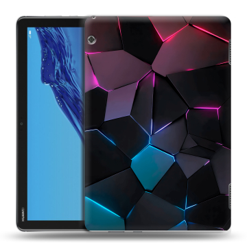 Силиконовый противоударный чехол на планшета Huawei MediaPad T5 с принтом Геометрия неона Силиконовый противоударный чехол на планшета Huawei MediaPad T5 с принтом Геометрия неона