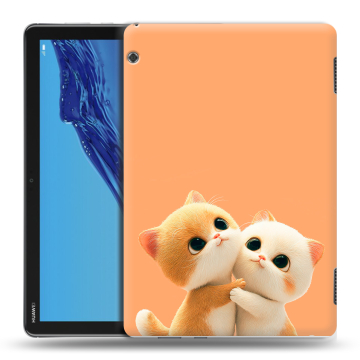Силиконовый противоударный чехол на планшета Huawei MediaPad T5 с принтом Милые котики Силиконовый противоударный чехол на планшета Huawei MediaPad T5 с принтом Милые котики