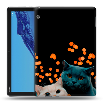 Силиконовый противоударный чехол на планшета Huawei MediaPad T5 с принтом Кошки Силиконовый противоударный чехол на планшета Huawei MediaPad T5 с принтом Кошки