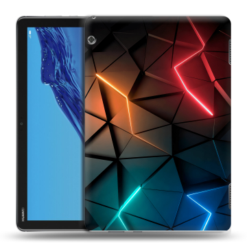 Силиконовый противоударный чехол на планшета Huawei MediaPad T5 с принтом Абстракция неон Силиконовый противоударный чехол на планшета Huawei MediaPad T5 с принтом Абстракция неон