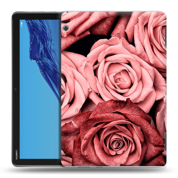 Силиконовый противоударный чехол на планшета Huawei MediaPad T5 с принтом Цветы розы Силиконовый противоударный чехол на планшета Huawei MediaPad T5 с принтом Цветы розы