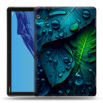 Силиконовый противоударный чехол на планшета Huawei MediaPad T5 с принтом Листья Силиконовый противоударный чехол на планшета Huawei MediaPad T5 с принтом Листья