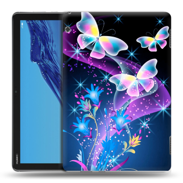 Силиконовый противоударный чехол на планшета Huawei MediaPad T5 с принтом Бабочки Силиконовый противоударный чехол на планшета Huawei MediaPad T5 с принтом Бабочки