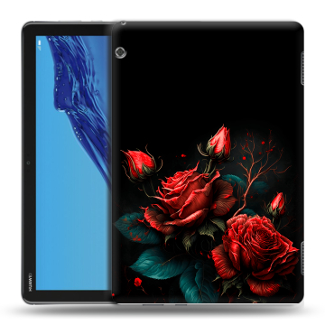 Силиконовый противоударный чехол на планшета Huawei MediaPad T5 с принтом Розы красные Силиконовый противоударный чехол на планшета Huawei MediaPad T5 с принтом Розы красные