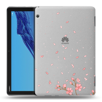 Силиконовый противоударный чехол на планшета Huawei MediaPad T5 с принтом Ветка сакуры Силиконовый противоударный чехол на планшета Huawei MediaPad T5 с принтом Ветка сакуры
