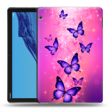 Силиконовый противоударный чехол на планшета Huawei MediaPad T5 с принтом Бабочки Силиконовый противоударный чехол на планшета Huawei MediaPad T5 с принтом Бабочки