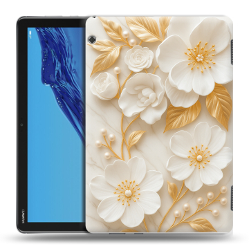 Силиконовый противоударный чехол на планшета Huawei MediaPad T5 с принтом Цветы Силиконовый противоударный чехол на планшета Huawei MediaPad T5 с принтом Цветы