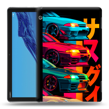 Силиконовый противоударный чехол на планшета Huawei MediaPad T5 с принтом Гоночные машины Силиконовый противоударный чехол на планшета Huawei MediaPad T5 с принтом Гоночные машины