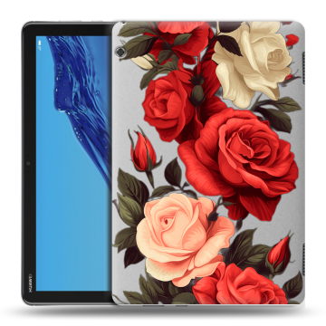 Силиконовый противоударный чехол на планшета Huawei MediaPad T5 с принтом Розы