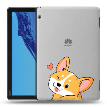 Силиконовый противоударный чехол на планшета Huawei MediaPad T5 с принтом Корги