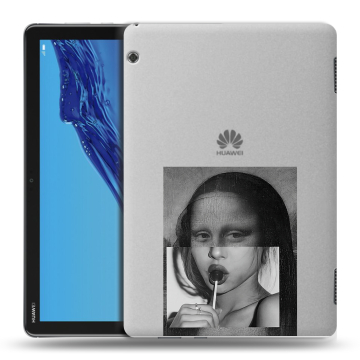 Силиконовый противоударный чехол на планшета Huawei MediaPad T5 с принтом Мона Лиза