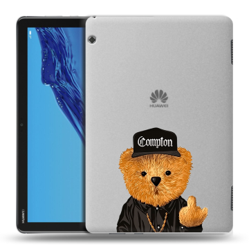 Силиконовый противоударный чехол на планшета Huawei MediaPad T5 с принтом Плюшевый медведь