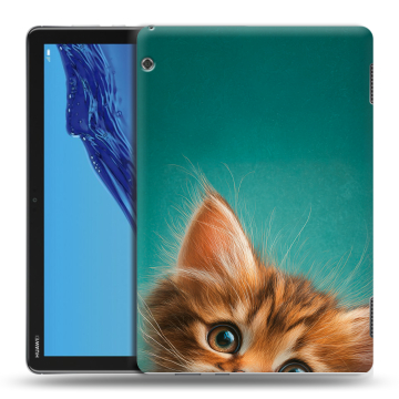 Силиконовый противоударный чехол на планшета Huawei MediaPad T5 с принтом котенок