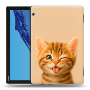 Силиконовый противоударный чехол на планшета Huawei MediaPad T5 с принтом котенок
