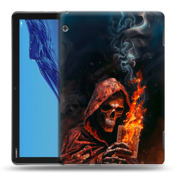 Силиконовый противоударный чехол на планшета Huawei MediaPad T5 с принтом Скелет и карты