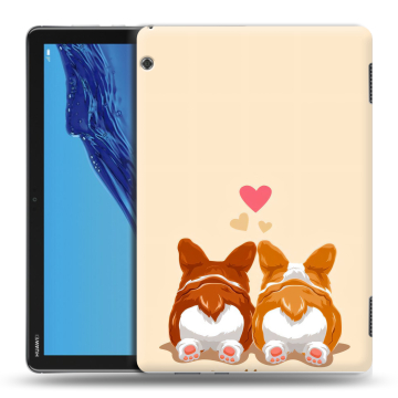 Силиконовый противоударный чехол на планшета Huawei MediaPad T5 с принтом Корги