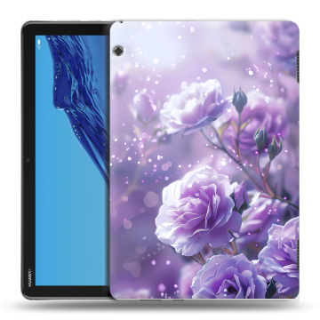 Силиконовый противоударный чехол на планшета Huawei MediaPad T5 с принтом Розы цветы
