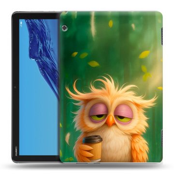 Силиконовый противоударный чехол на планшета Huawei MediaPad T5 с принтом сова
