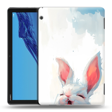 Силиконовый противоударный чехол на планшета Huawei MediaPad T5 с принтом кролик зайчик