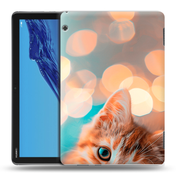 Силиконовый противоударный чехол на планшета Huawei MediaPad T5 с принтом котик