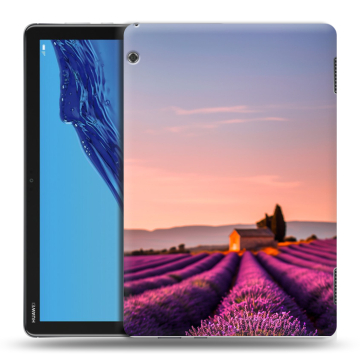 Силиконовый противоударный чехол на планшета Huawei MediaPad T5 с принтом лаванда