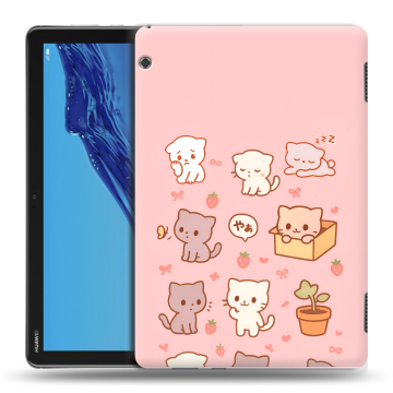 Силиконовый противоударный чехол на Huawei MediaPad T5 с принтом Hello Kitty Хелоу Кити