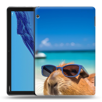 Силиконовый противоударный чехол на Huawei MediaPad T5 с принтом Капибара