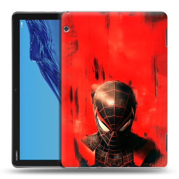 Силиконовый противоударный чехол на Huawei MediaPad T5 с принтом человек паук spiderman