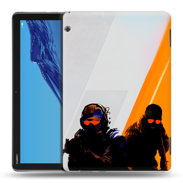 Силиконовый противоударный чехол на Huawei MediaPad T5 с принтом Контер страйк Counter strike