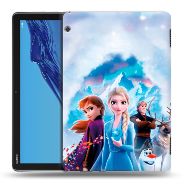 Силиконовый противоударный чехол на Huawei MediaPad T5 с принтом Холодное сердце Frozen