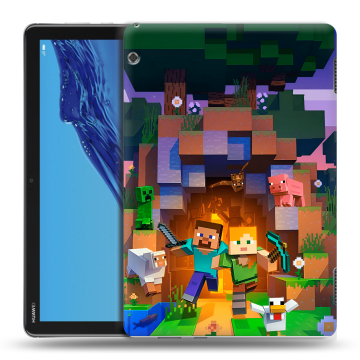 Силиконовый противоударный чехол на Huawei MediaPad T5 с принтом Майнкрафт Minecraft Силиконовый противоударный чехол на Huawei MediaPad T5 с принтом Майнкрафт Minecraft