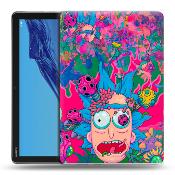 Силиконовый противоударный чехол на Huawei MediaPad T5 с принтом Рик и Морти Rick Morty