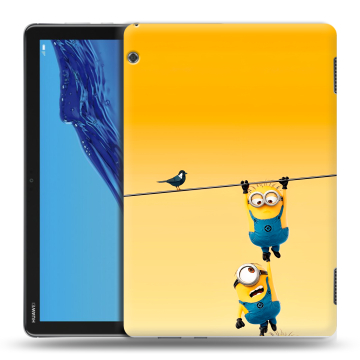 Силиконовый противоударный чехол на Huawei MediaPad T5 с принтом Миньоны