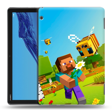 Силиконовый противоударный чехол на Huawei MediaPad T5 с принтом Майнкрафт Minecraft