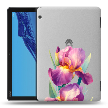 Силиконовый противоударный чехол на Huawei MediaPad T5 с принтом Цветы орхидеи