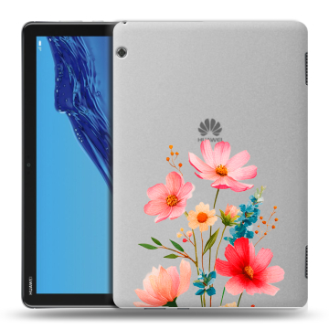 Силиконовый противоударный чехол на Huawei MediaPad T5 с принтом Цветы