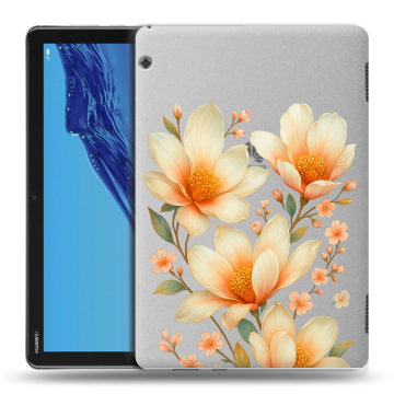 Силиконовый противоударный чехол на Huawei MediaPad T5 с принтом Цветы